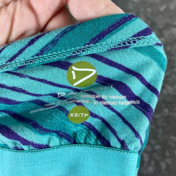 Dakini Blue Striped Racerback Sleeveless Activewear Dress - Size XS - Shelf Bra - Picture 4 of 7